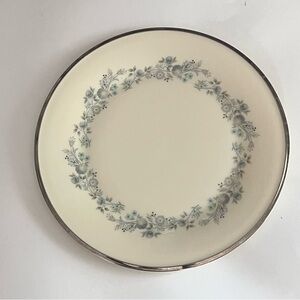 Vintage Lenox Repertoire 10.5" Salad Plate Silver Trim Blue Flowers
